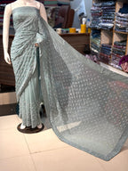 Chiffon Saree With Korean Stones & Pulse Work