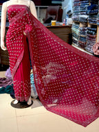 Chiffon Saree With Korean Stones & Pulse Work