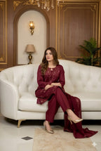 03-Piece Chikankari Embroidered Suit | Ready To Wear