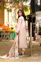03-Piece Lawn Suit With Silk Dupatta | Ready To Wear