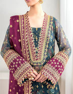 3  Piece Stitched Chiffon and silk suit