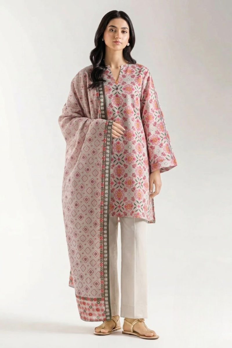 03-Piece Printed Lawn Suit - Ready To Wear