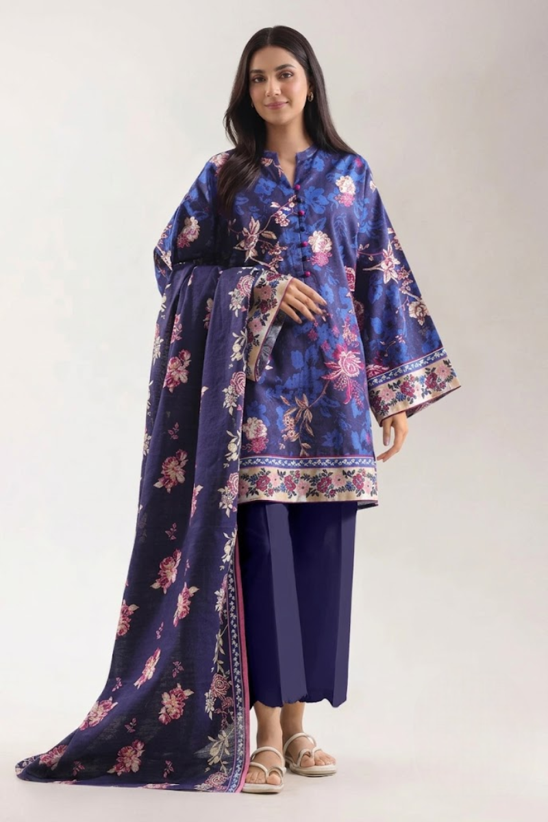 03-Piece Printed Lawn Suit - Ready To Wear