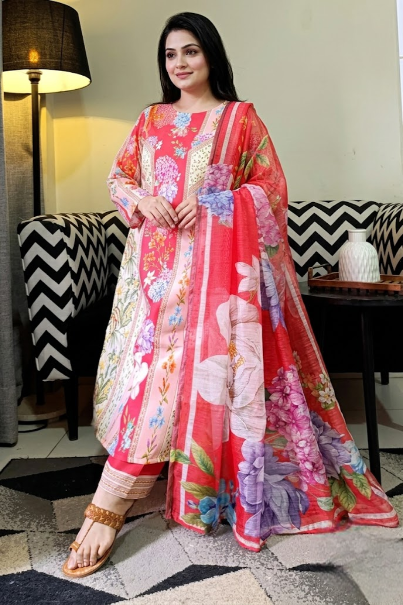 03-Piece Swiss Lawn Suit - Ready To Wear
