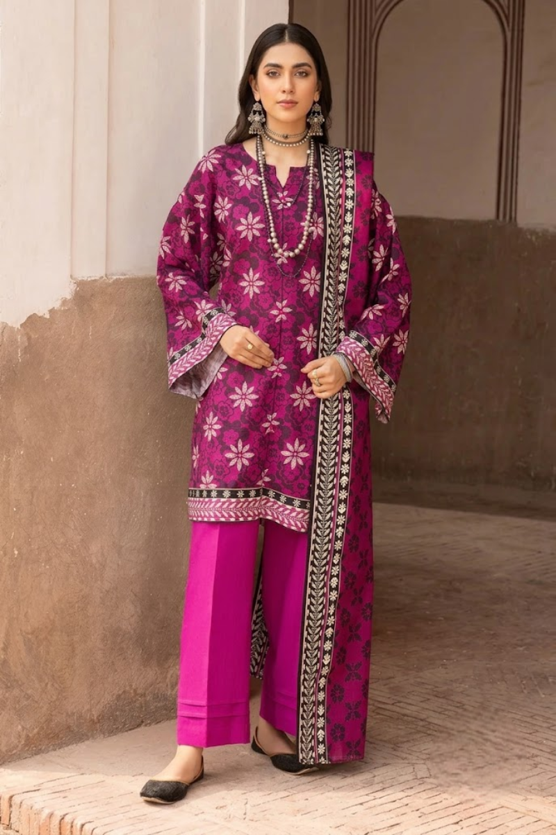 03-Piece Printed Lawn Suit - Ready To Wear