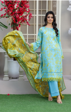 03-Piece Printed Lawn Suit - Ready To Wear