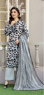 03-Piece Printed Lawn Suit - Ready To Wear