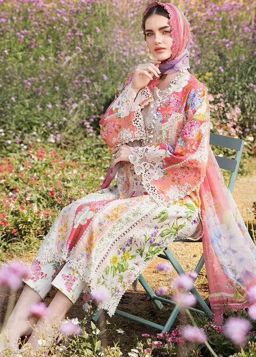 03-Piece Heavy Embroidered Printed Lawn Dress - Ready To Wear
