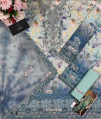 3 Piece Printed Lawn Suit With Chiffon Dupatta