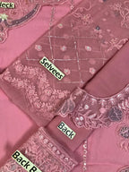 Luxury Pakistani Embroidered Chiffon Dress | Lavender 3-Piece Formal Festive Wear