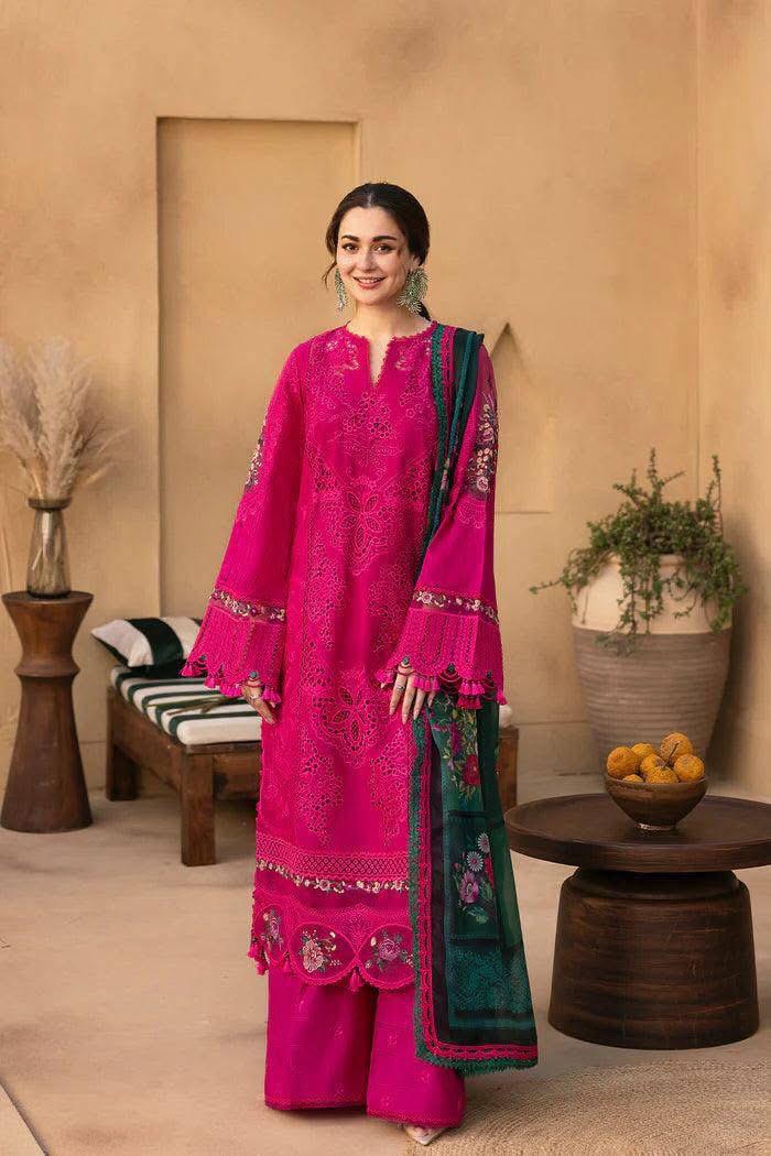 Luxury Fuchsia Pink 3 Piece Lawn Suit