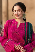 Luxury Fuchsia Pink 3 Piece Lawn Suit
