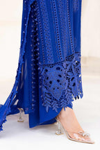 Royal Blue Embellished Chiffon Evening Gown – Elegant Floral Embroidered Occasion Wear