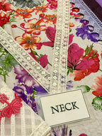 3-Piece Luxury Floral Print Cotton Lawn Suit - Vibrant Fuchsia & Violet