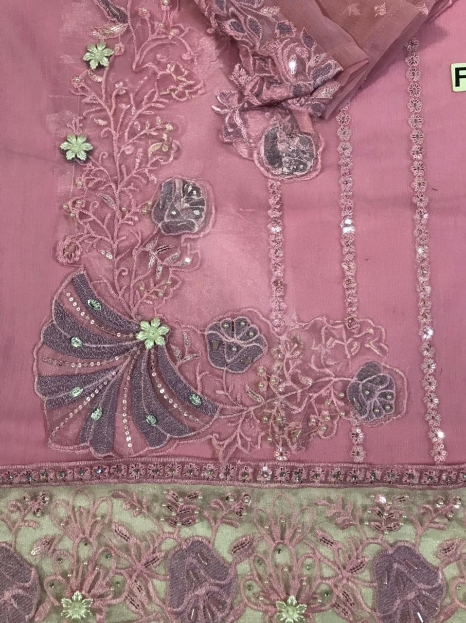 Luxury Pakistani Embroidered Chiffon Dress | Lavender 3-Piece Formal Festive Wear