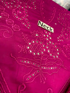 Luxury Fuchsia Pink 3 Piece Lawn Suit